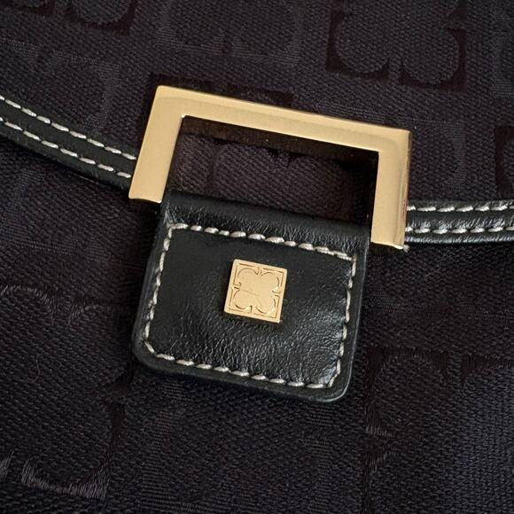 Y2K It Girl Logo All Over Print Micro Mini Shoulder Party Club Bag Denim Black - Picture 2 of 7